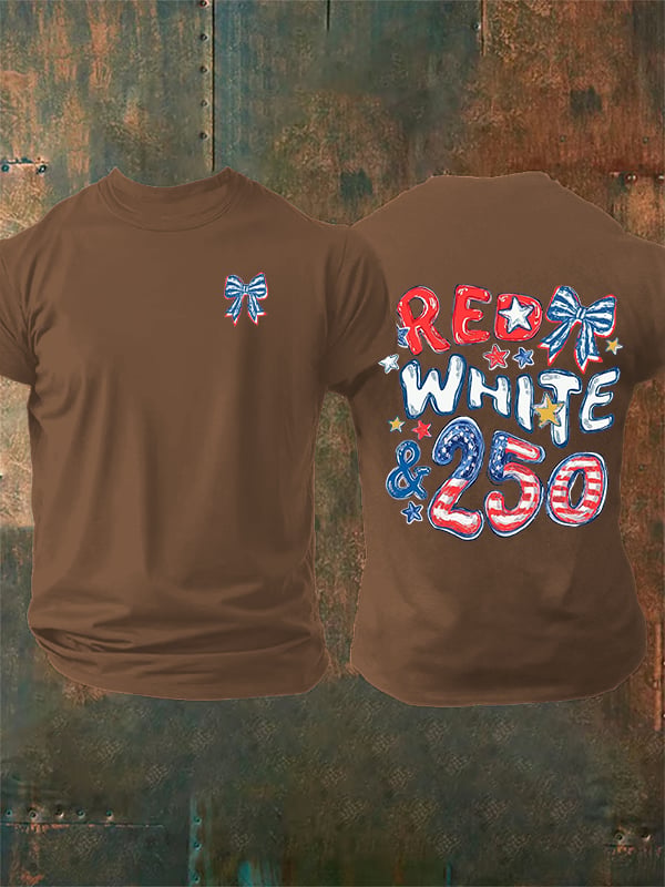 Men's RED WHITE &250 Print T-Shirt