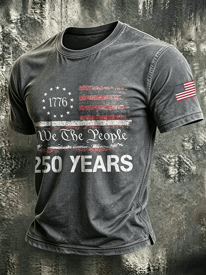 Men's American 250 Print Casual T-shirt