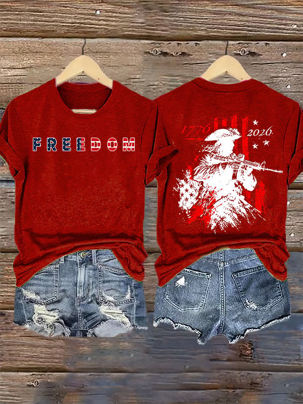 Women's 250th Anniversary Distressed American Flag 2-sided Shirt