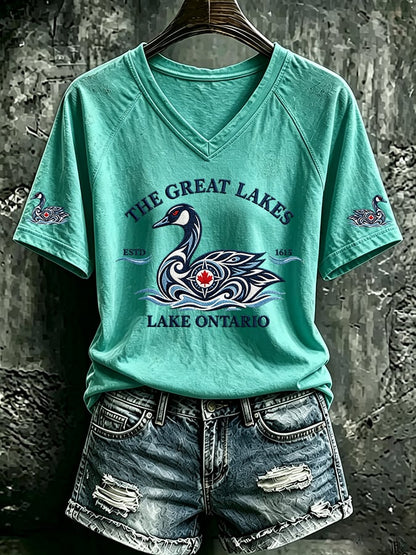 Women's Casual Printed Short-Sleeve T-Shirt