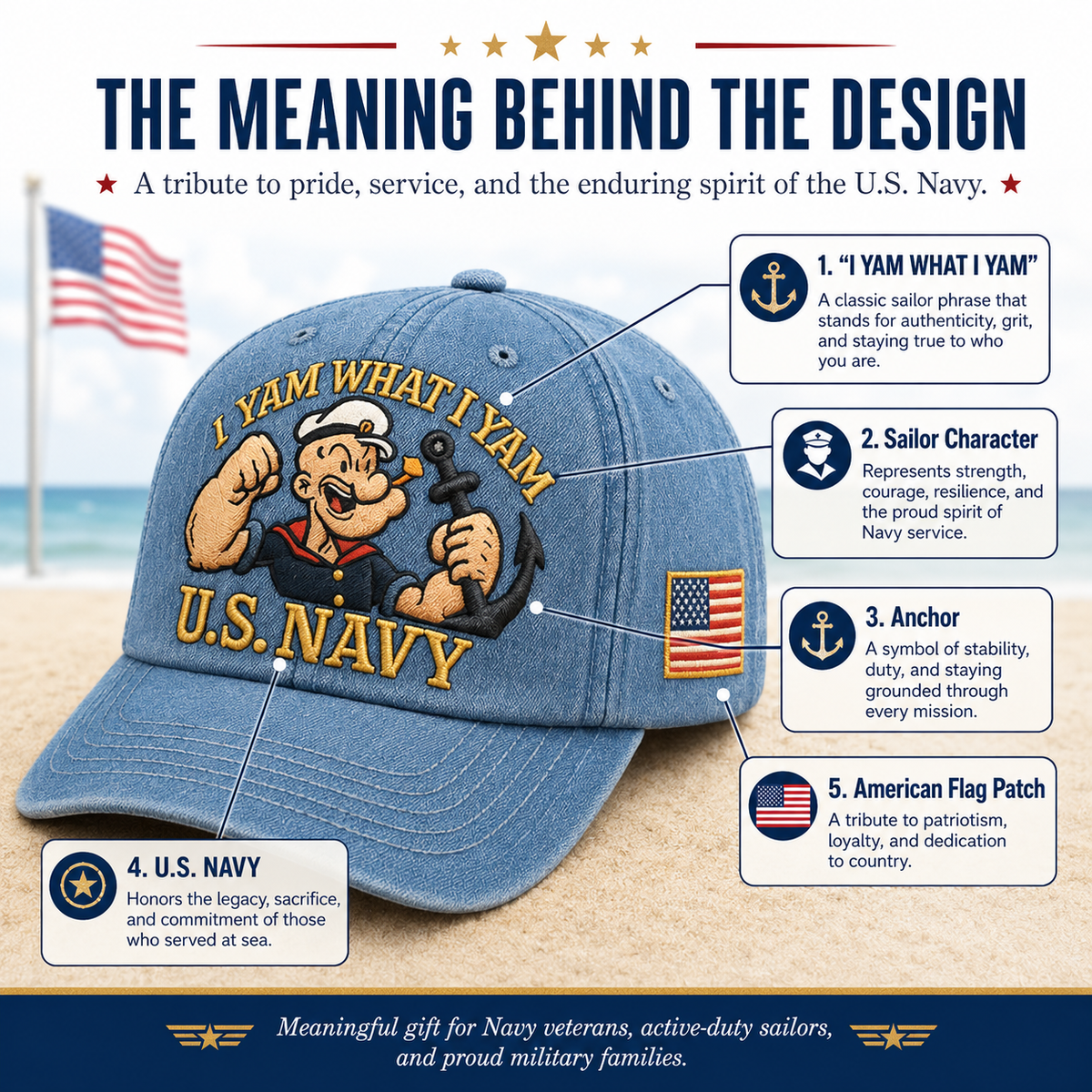 🗽America 250th Celebration Sale: 50% OFF! ⚓U.S. Navy Commemorative Cap