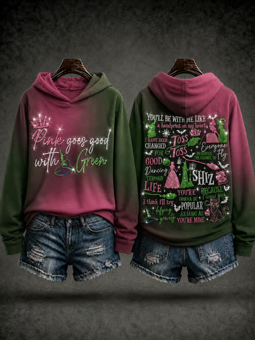 Women's Halloween witch print Regular Sweatshirt