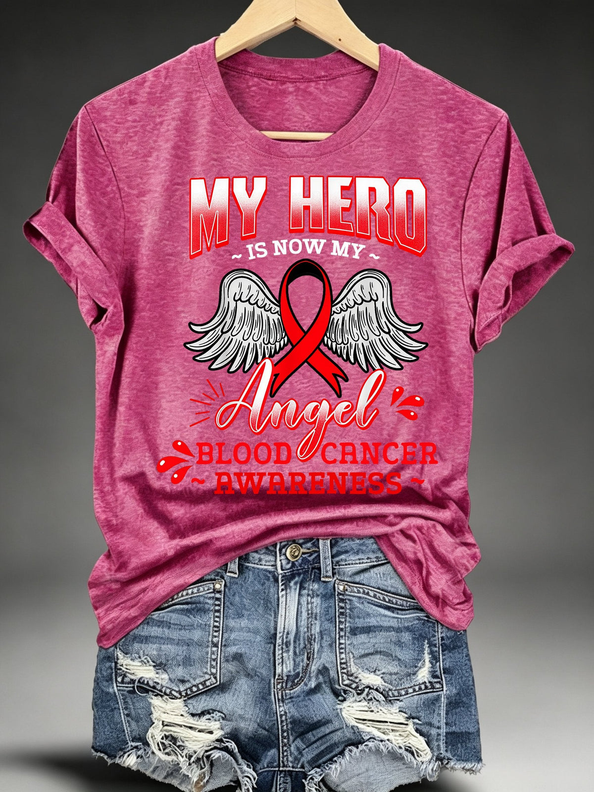 Women's BLOOD CANCER AWARENESS Print T-Shirt