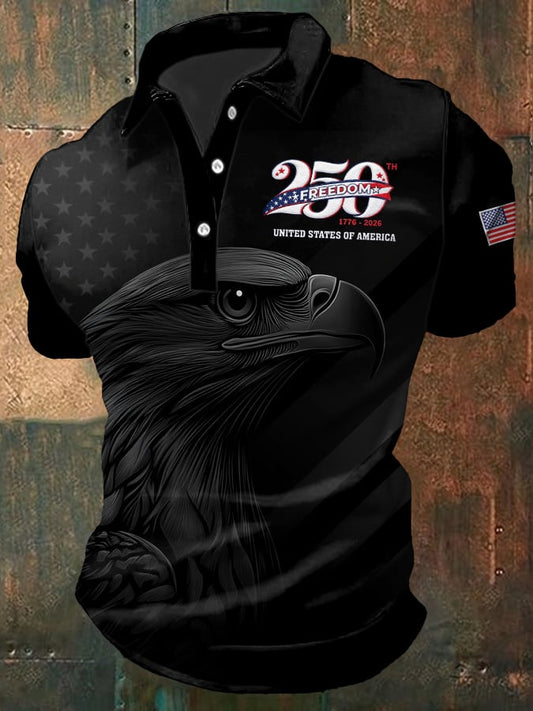 Men's Casual U.S. 250th Anniversary Print Polo Shirt