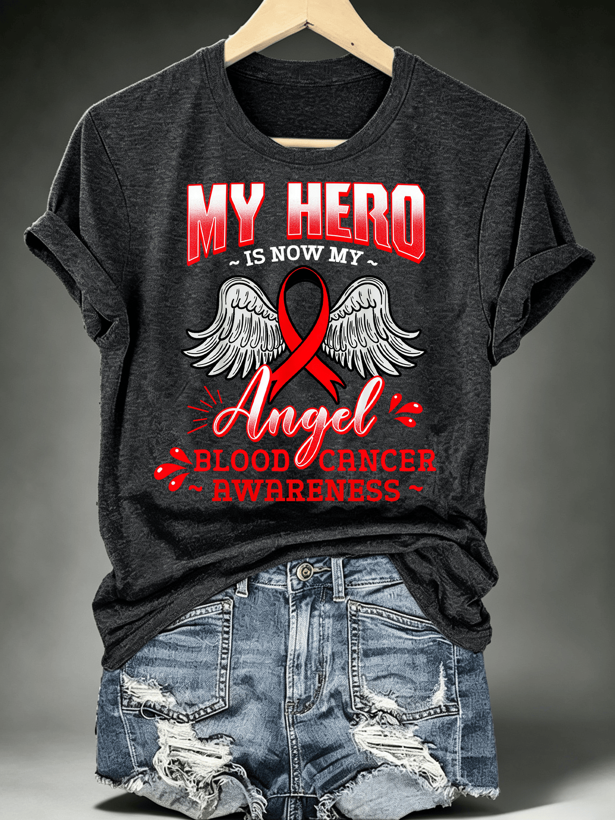 Women's BLOOD CANCER AWARENESS Print T-Shirt