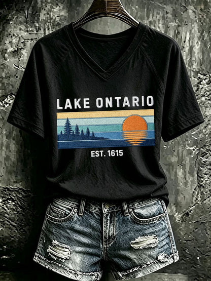 Women's Casual Printed Short-Sleeve T-Shirt