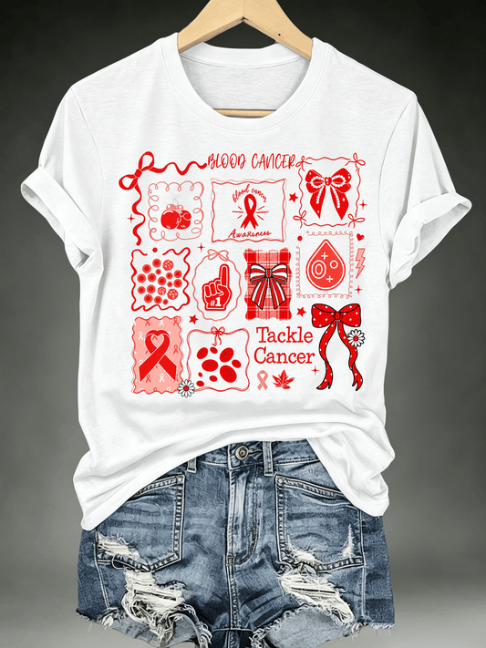 Women's Tackle Cancer Print T-Shirt