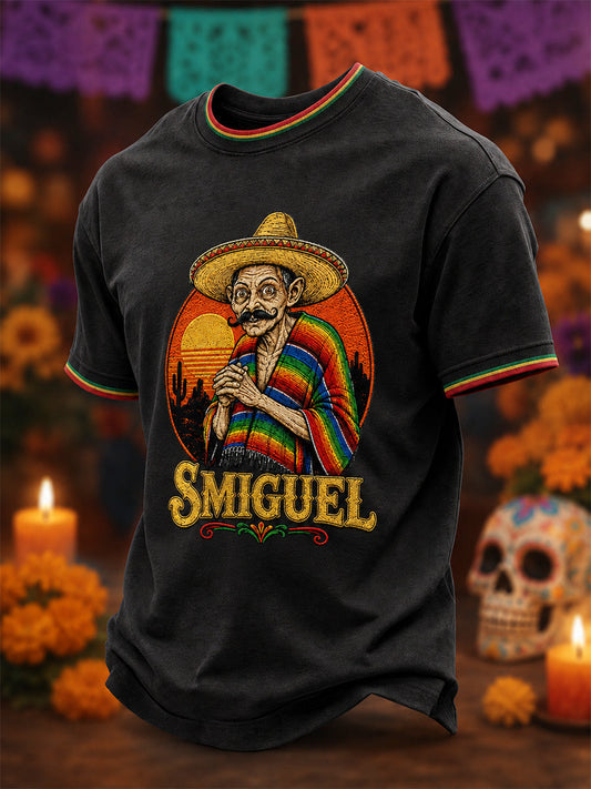 Men's Day Of The Dead Print Casual Tee